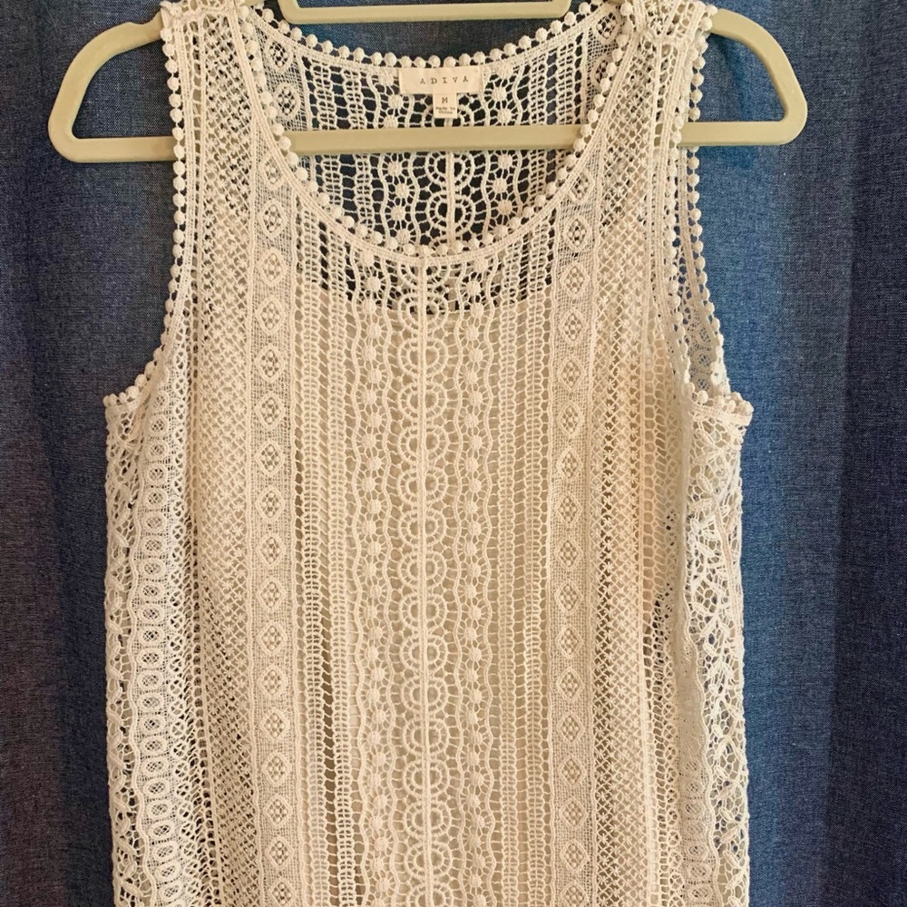 Never worn beautiful lace tank with camisol